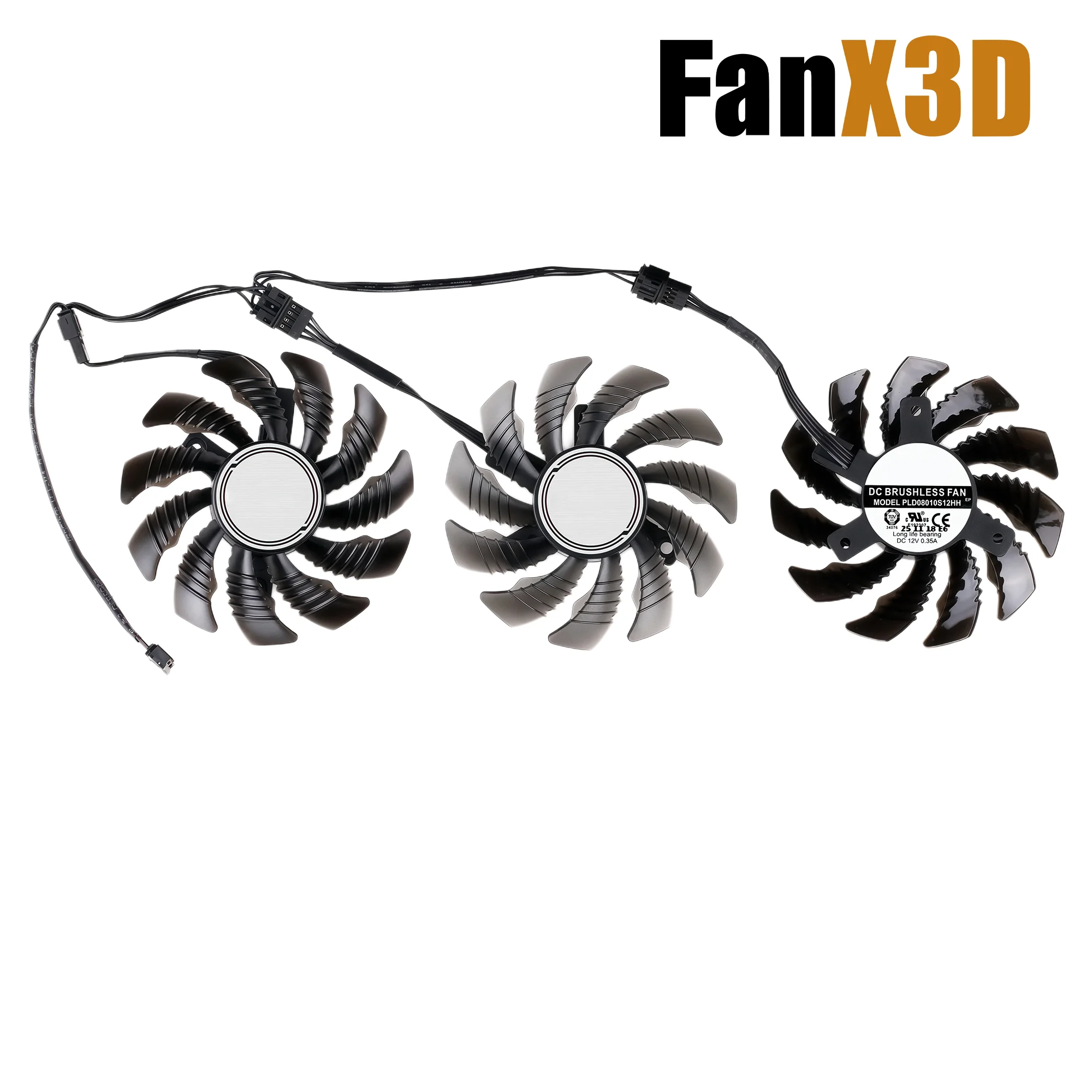 PLD08010S12HH Cooling Fan For GIGABYTE GTX 3060 3070 Ti RX 6500 6600 XT GAMING OC Graphics Video Card Cooler Fan T128010SU view 3