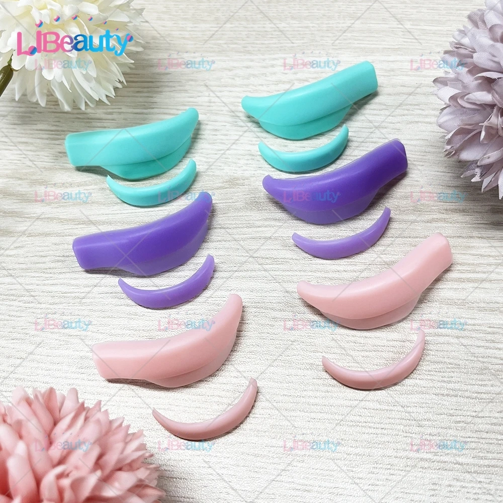 Libeauty, 4 pares, varilla permanente de pestañas de silicona reutilizable, varilla de pestañas pegajosas, escudo de elevación, rizador de pestañas 3D, accesorios, herramienta de maquillaje