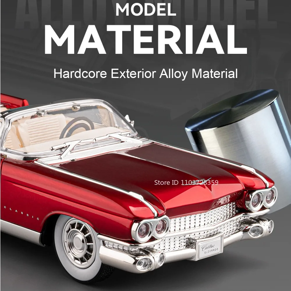 1:24 Eldorado EVO Giocattolo in miniatura Modelli di auto sportive Pressofuso in lega Suono Luce Porte aperte Tirare indietro Auto sportive per i regali dei ragazzi