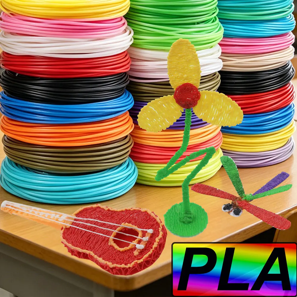 

Цветная PLA-нить подходит для детских 3D-ручек, длина 36 м/50 м/100 м/150 м/200 м (на выбор), безопасна и экологически чиста.