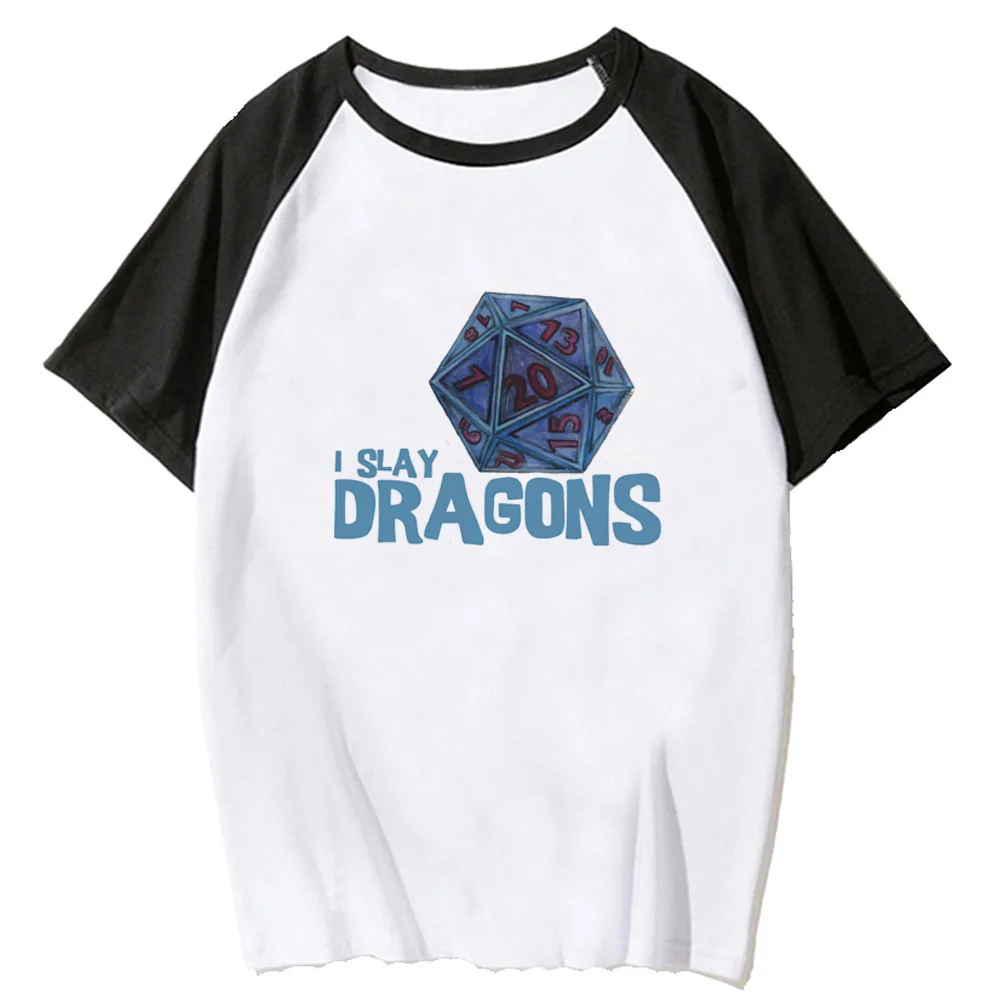 Dnd t-shirts women comic stretchy printed design t-shirts girl harajuku Japanese clothes