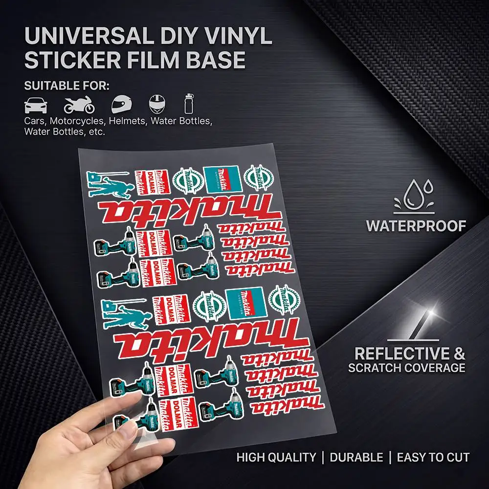 M-mAkItA-A Universal Multi-Purpose Reflective Waterproof Stickers Scratch Conceal For Auto Bike Helmet Mug Fridge Decoration