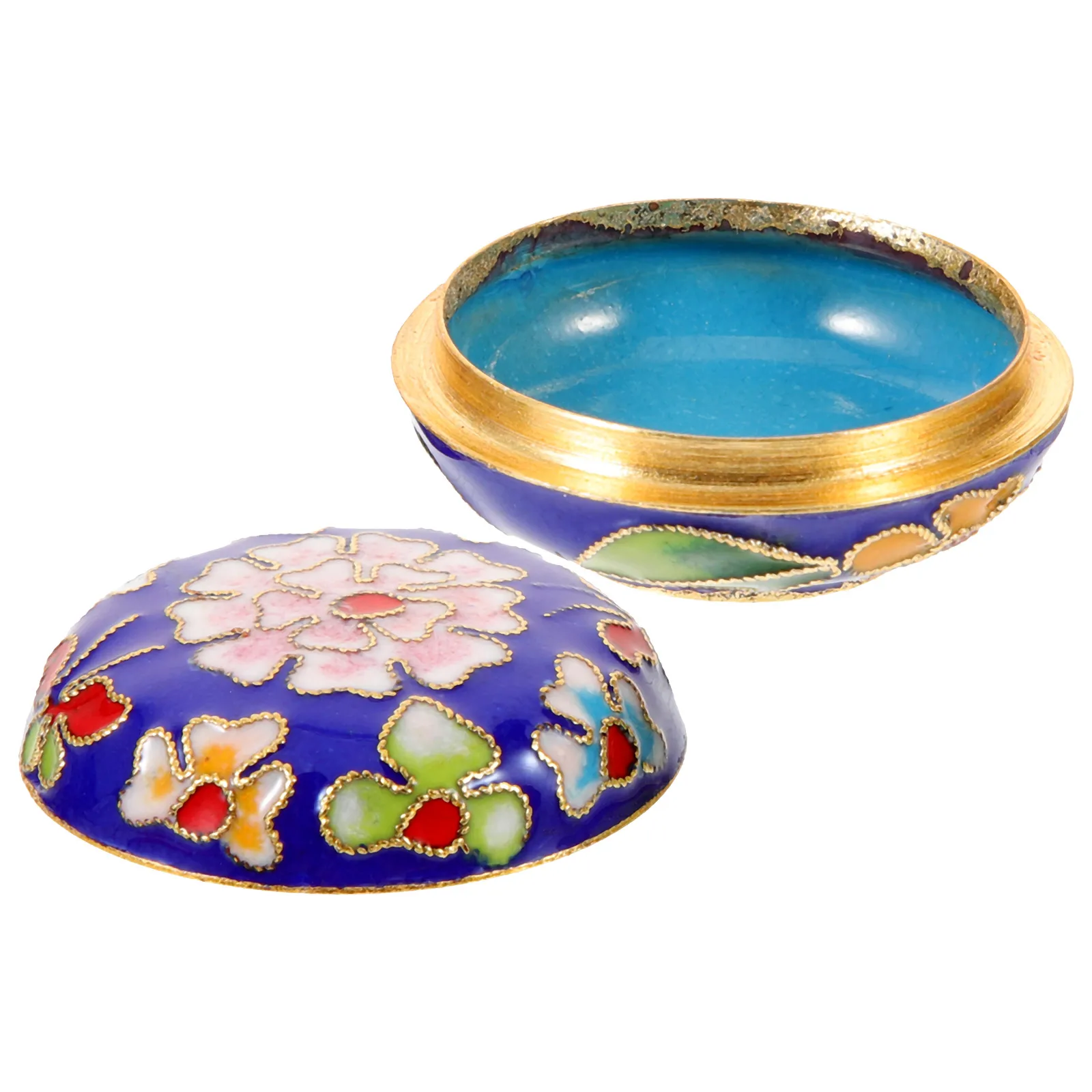 

Cloisonne Jewelry Box 1.5 Vintage Necklace Bracelet Earring Powder Case Small Gift Storage Display Home Bedroom