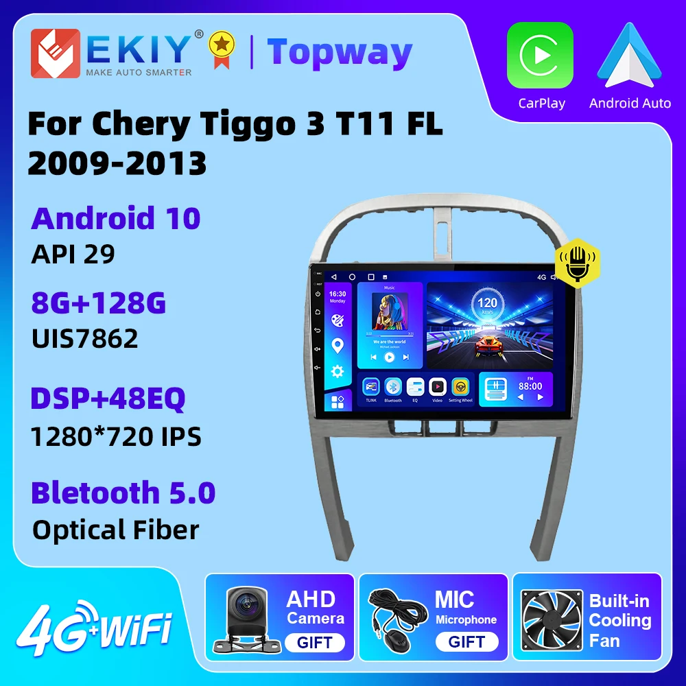 

EKIY Car Radio For Chery Tiggo 3 T11 FL 2009-2013 Carplay Android Auto Multimedia Video Player GPS 4G WIFI BT 2 Din No DVD