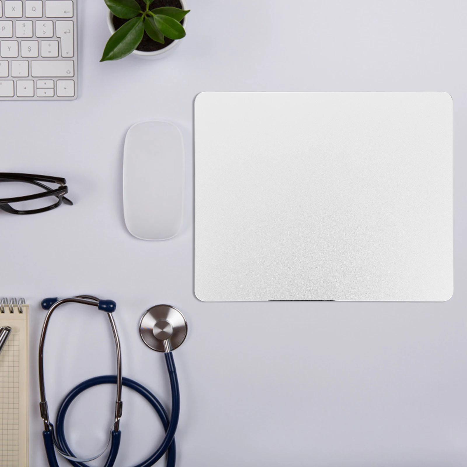 

Aluminum Alloy Mouse Pad Desk Computer Portable Large Mat Multifunctional Square Lightweight Non Deform Ergonomic Design