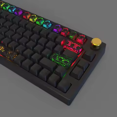 Creative Grid Resin Keycaps MX Switch Mechanical Keyboard Artisan Keycaps Custom 6.25U Spacebar 2U/2.75U/2.25U ESC Point Keycap