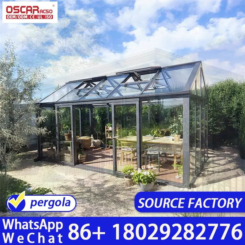 Modern Aluminum Frame Sunroom with Double Tempered Low E Glass Waterproof Prefab Outdoor Structure Garden Patio Villa Canada Cus