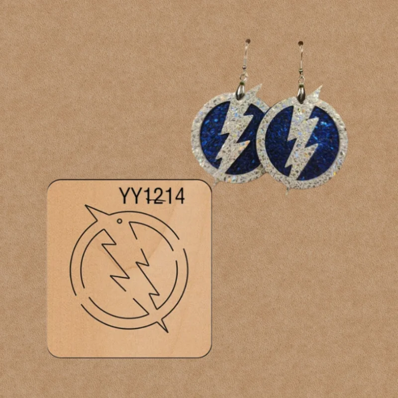 YY1214 Lightning Earrings Cutting Die, Japan Steel Wooden Mold for Leather Craft Making