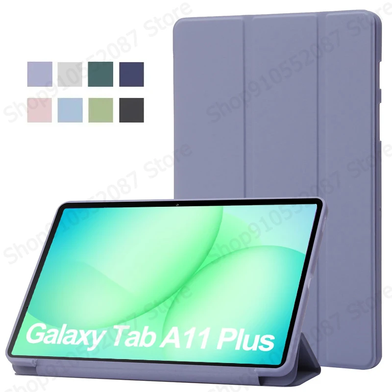For Samsung Tab A11 Plus Case 11 inch Trifold Soft Back Stand Tablet Coque For Galaxy Tab A11 Plus A11+ Case Funda SM-X230 X235