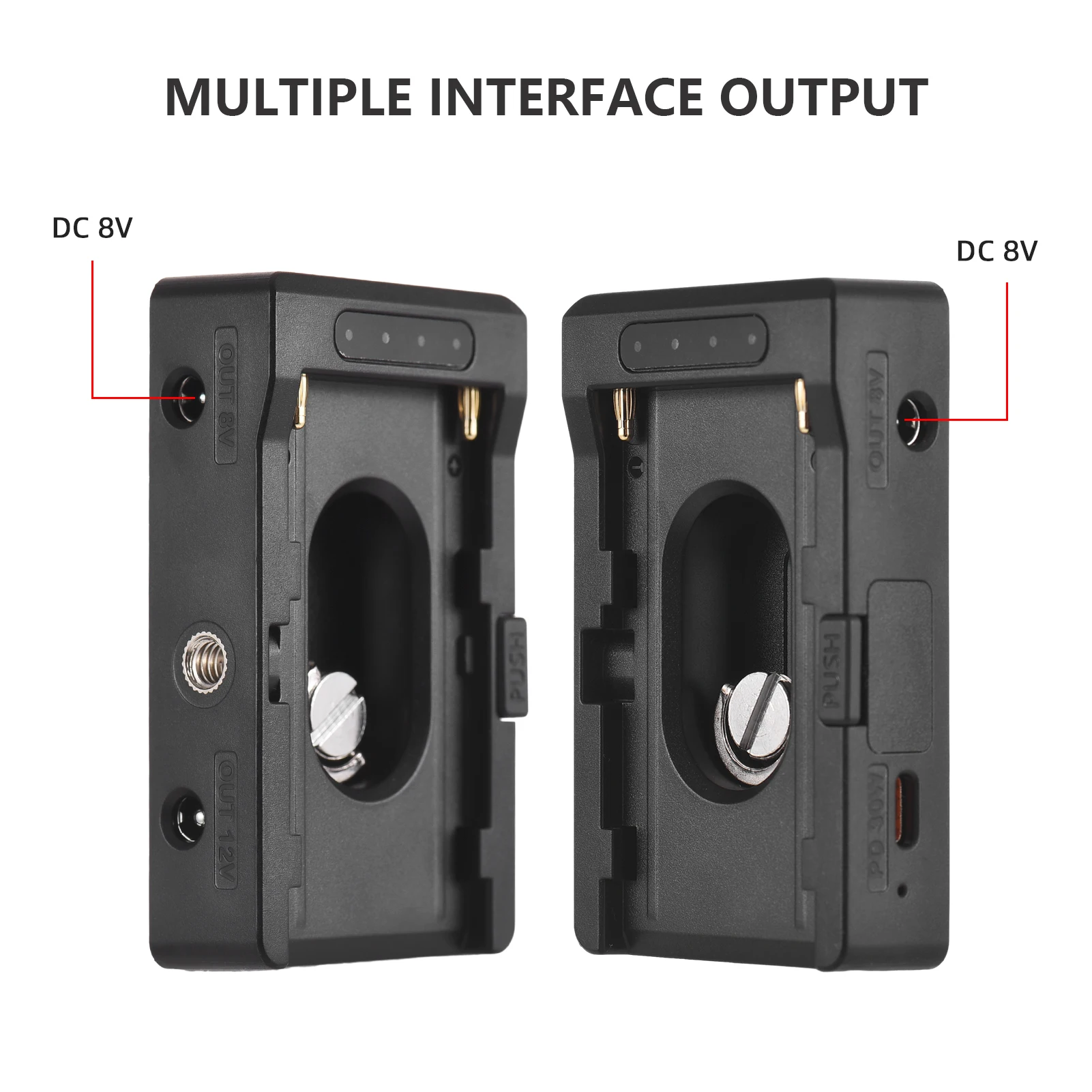 Ładowarka NP-F Płytka adaptera akumulatora z wyjściem DC12V DC8V USB-C 30W PD Adapter zimnej stopki 1/4 cala Otwór na śrubę