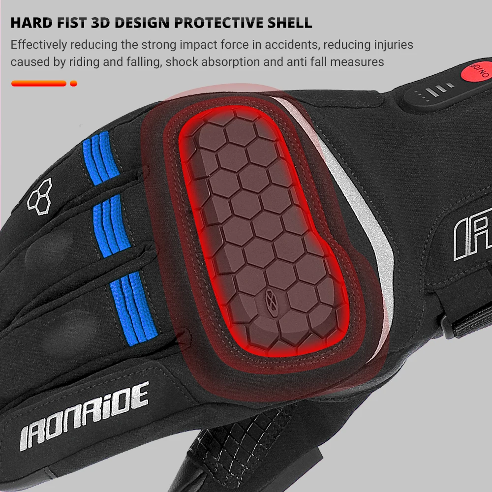 Ski Heating Gloves Powered By Batteries, Winter Waterproof Self Heating Gloves, Waterproof Motorcycle Heating Gloves