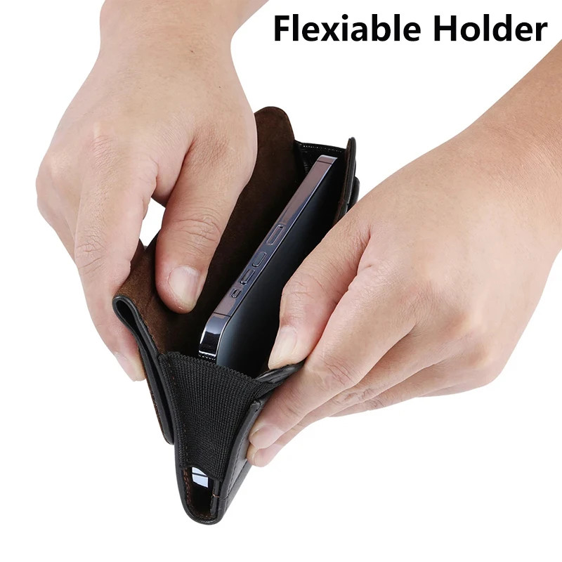 Phone Holster Belt Clip Case Holder Leather Pouch Waist Bag for iPhone 15 14 Pro Max for Samsung S24 S23 Ultra in 6.8\