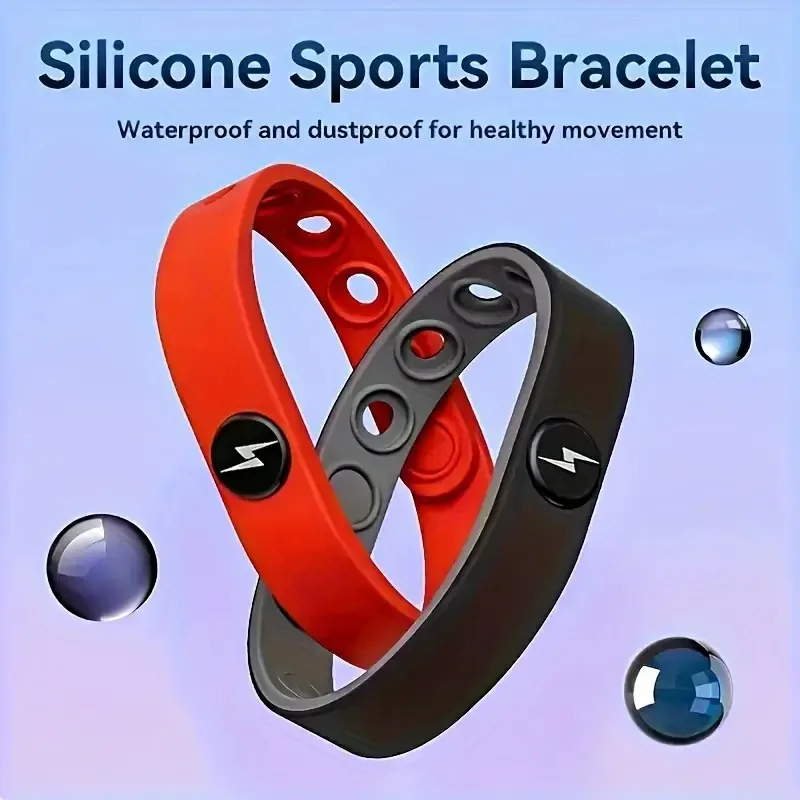 Braccialetto sportivo antistatico con anello intelligente anionico Rimozione elettrostatica wireless in silicone per il corpo umano con comodo cinturino da polso