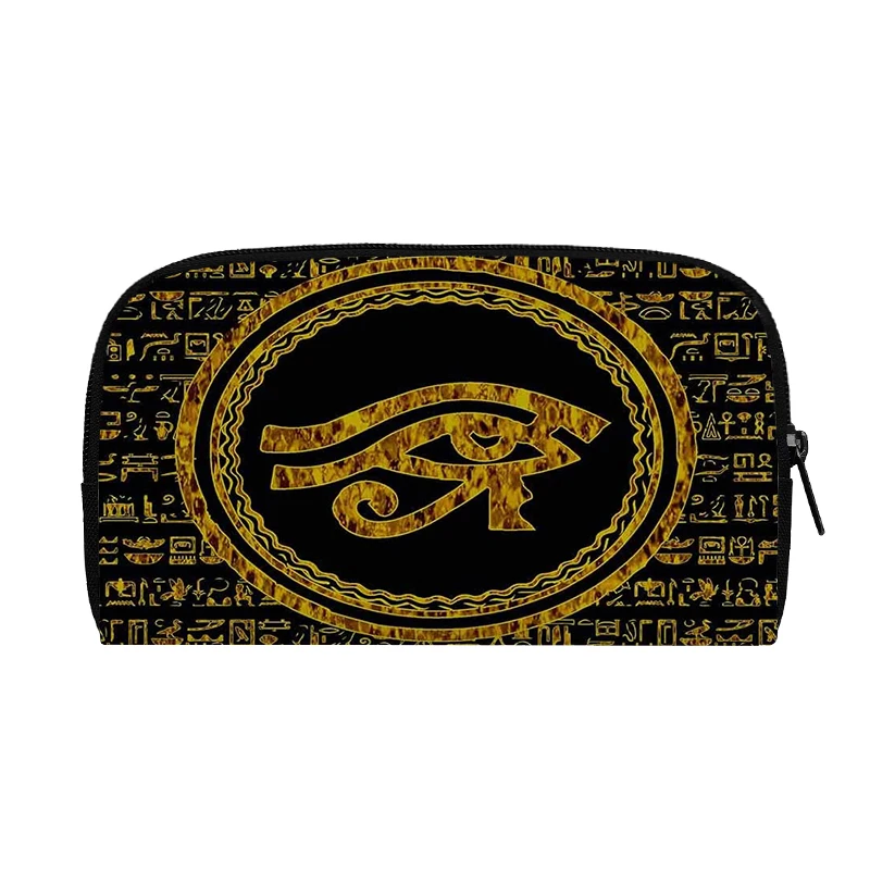 Egyptian Art Print Wallets Egypt Pharaoh Women Men Casual Clutch Bag  Horus Anubis Credit Card Phone Holder Canvas Money Bags