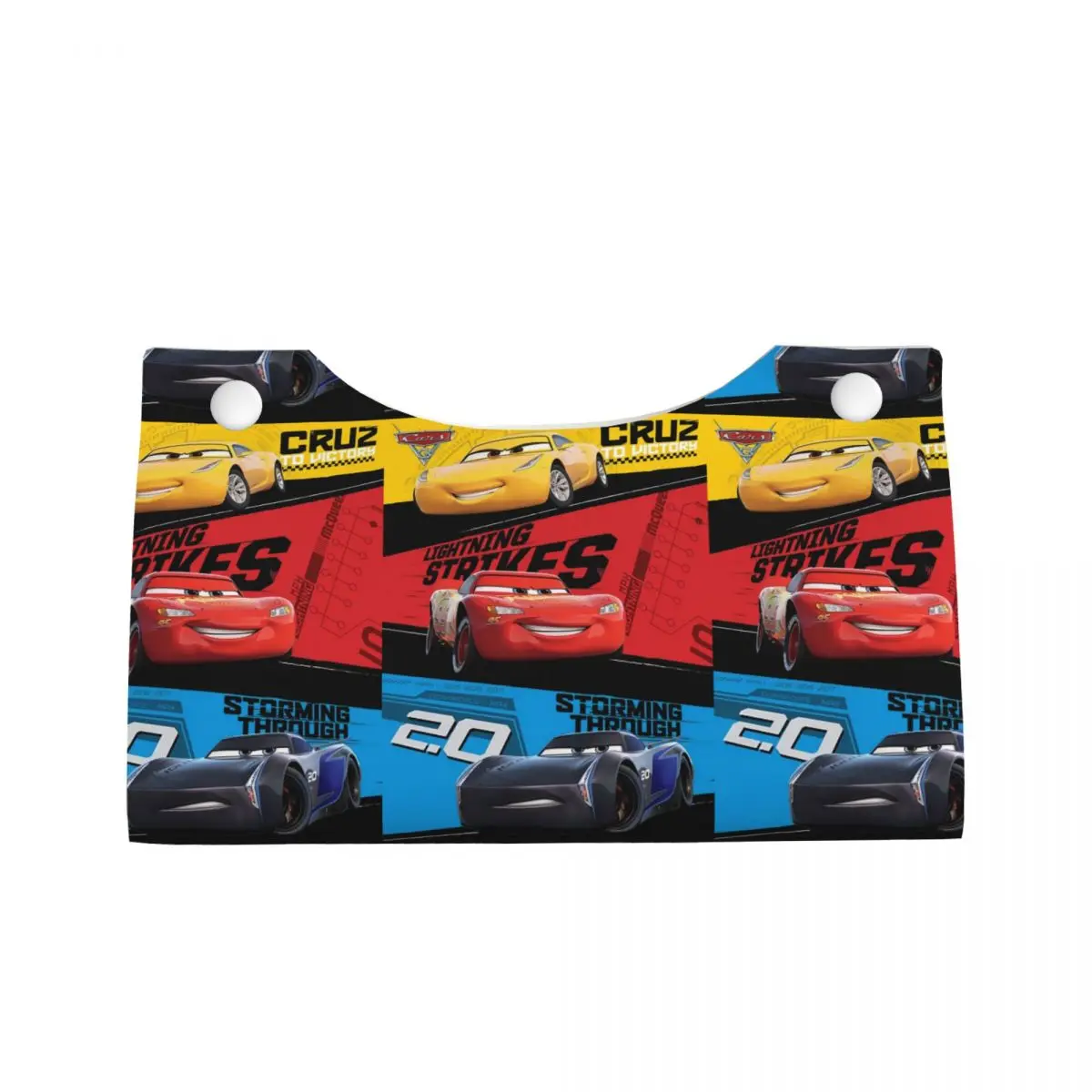 Custom Lightning McQueen Racing Car Tissue Box Holder Rectangular PU Leather Facial Tissue Box Cover for Car Office