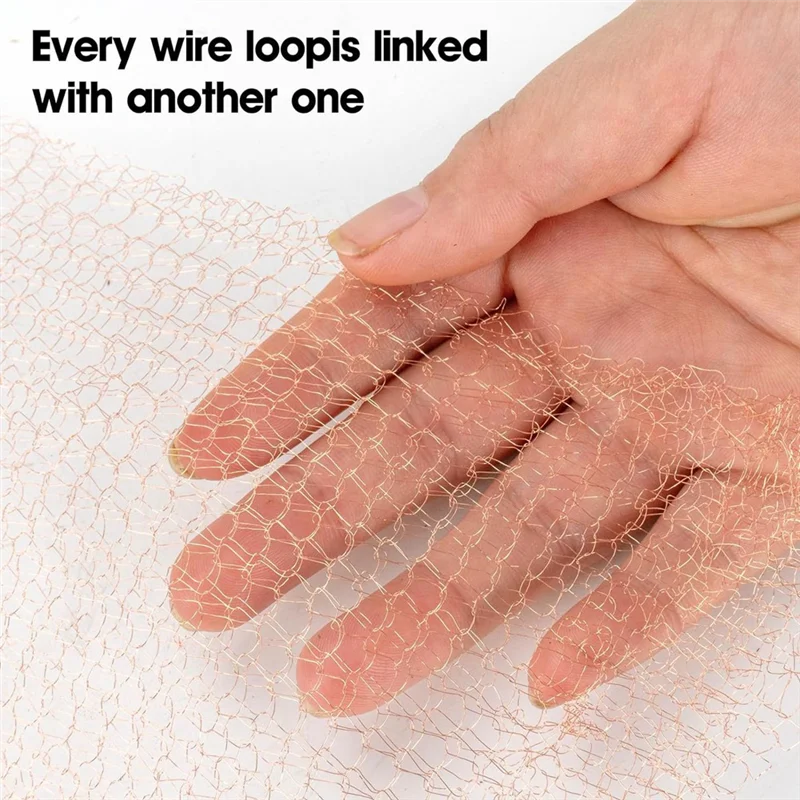 

ABPR-9Pcs 12.7Cmx3meter Copper Knitted Wire Mesh Rustproof Copper Mesh Roll For Rodent Copper Mesh For Garden House Ideal DIY