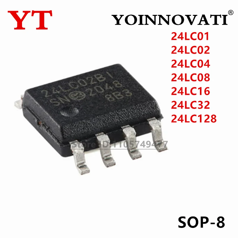 20PCS 24LC01 24LC02 24LC04 24LC08 24LC16 24LC32 24LC128 -I/SN