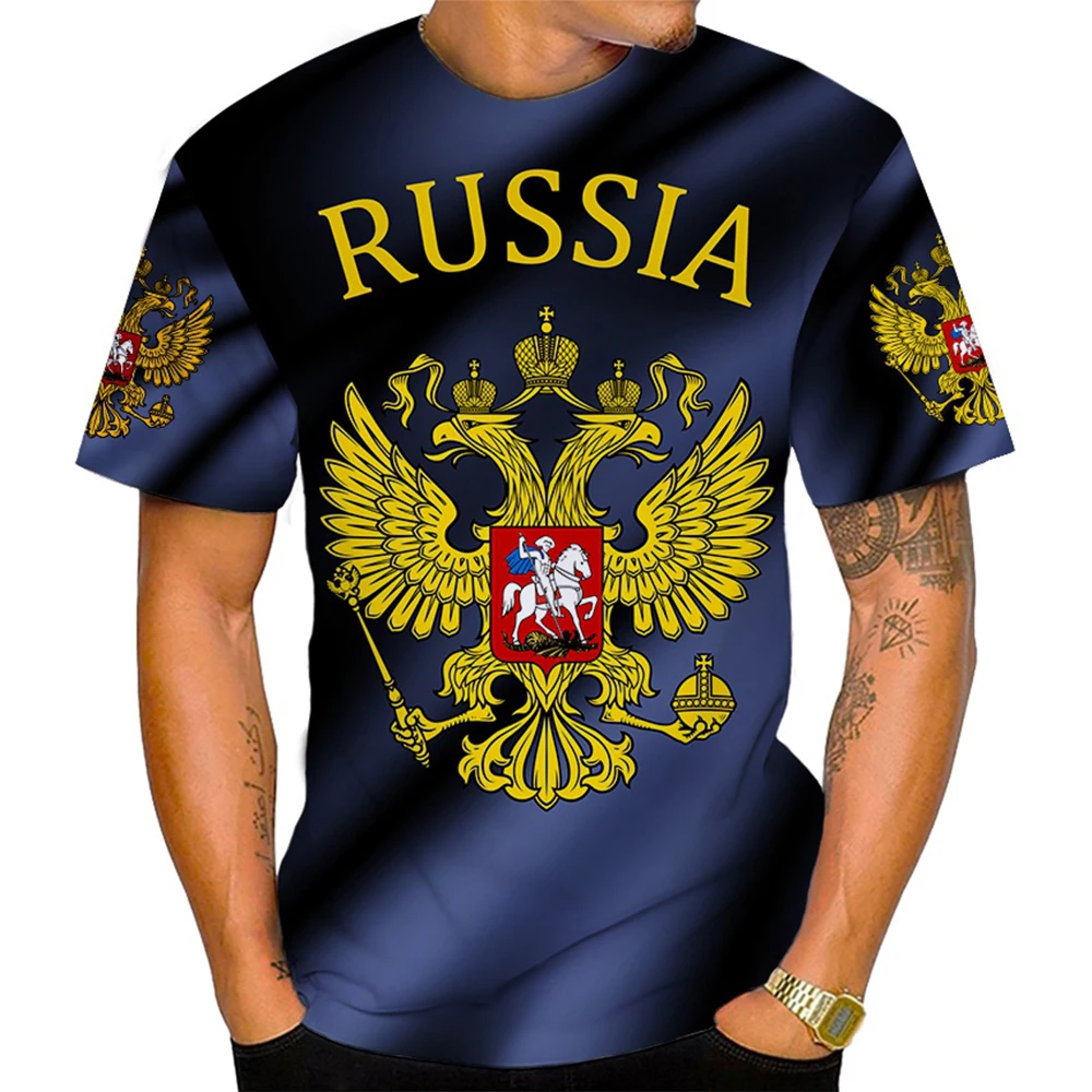 2023 Russian Flag T Shirt CCCP Emblem 3D Printed Men Women Fashion Casual T-shirt Russia Bear Design Harajuku Streetwear Tops