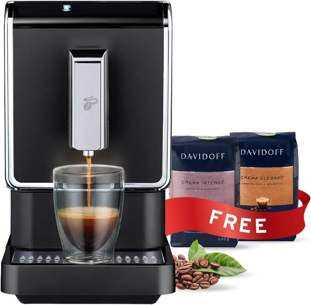 

Tchibo Single Serve Coffee Maker - Automatic Espresso Coffee Machine - Built-in Grinder, No Coffee Pods Needed - Comes