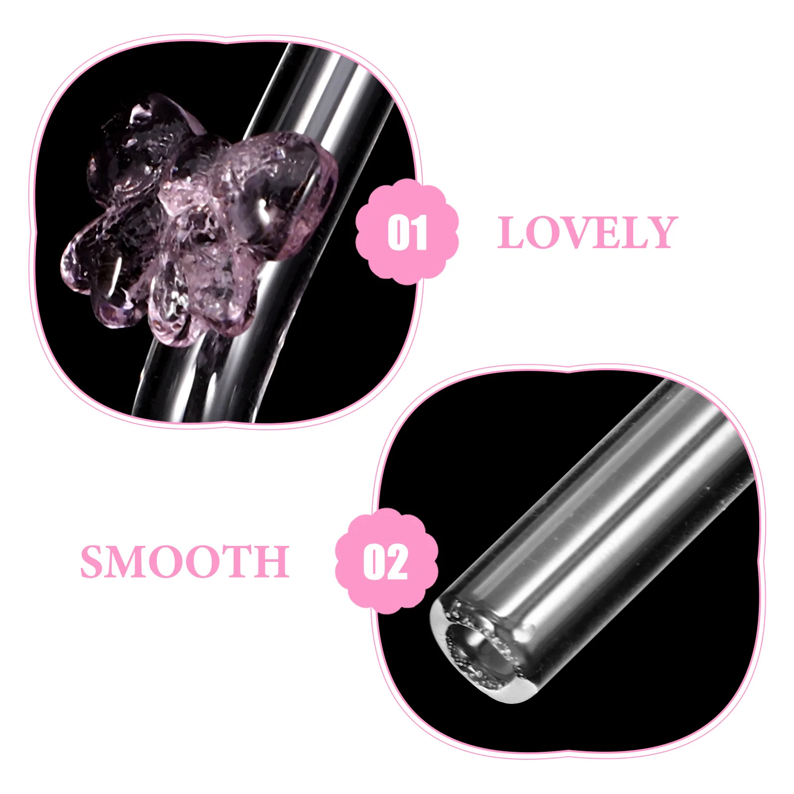 

2Pcs Butterfly Bow Glass Straws Reusable for Juice Cocktail Party Decorations Cute Clear Glass Drinking Straws