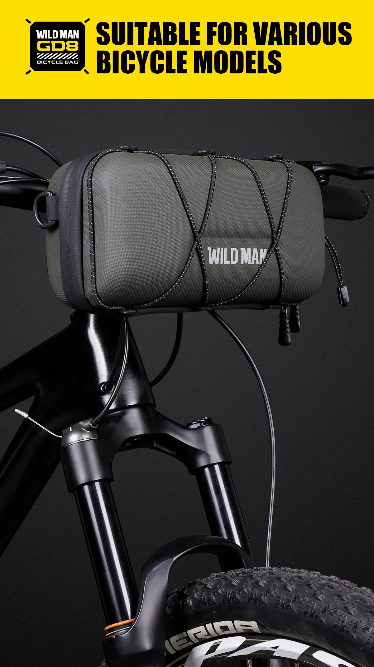 WILD MAN BBG154 Fahrrad Lenkertasche EVA Hartschale Regenschutz Aufbewahrung kleiner Zubehörteile – Detail 10