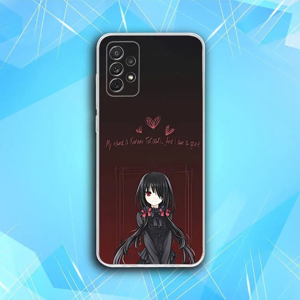 T-Tokisaki Anime Kurumi Phone Case For Samsung S30,23,21,22,20, FE lite,S10,9,8,7 PIus Note20ultra Soft Transparent