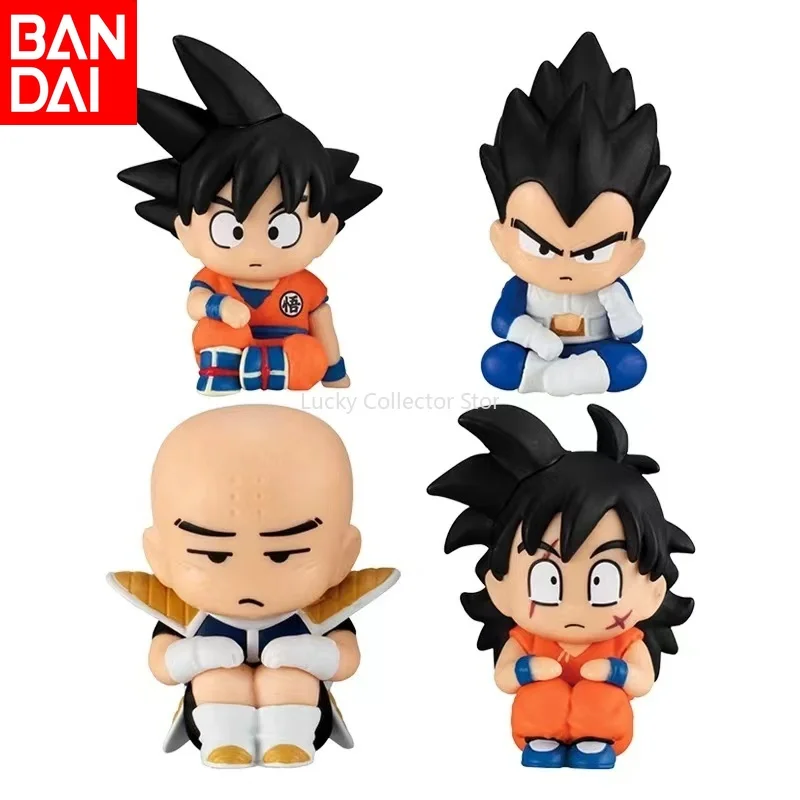 Bandai's Dragon Ball Gacha Is Waiting for The Seated Sun Wukong and Vegeta Mini Figure Ornaments for Desktop Decoration in Stock