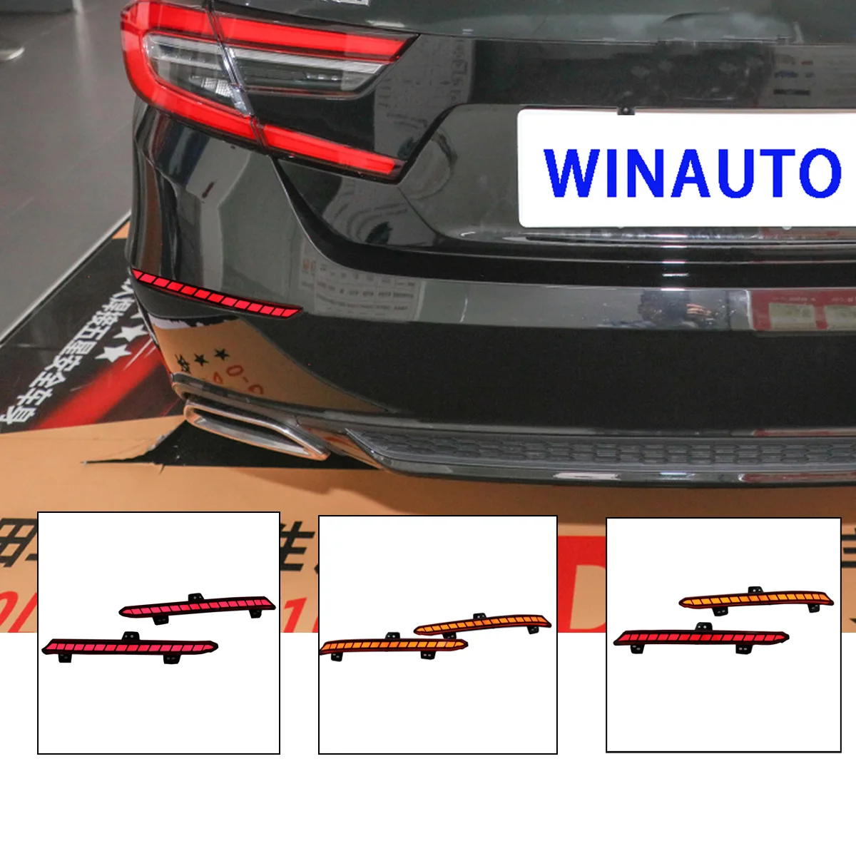 

Светодиодные фонари заднего бампера Задние фонари для Honda Accord 10-го поколения/Inspire, модифицированные с последовательными сигналами поворота тормозной вспышки