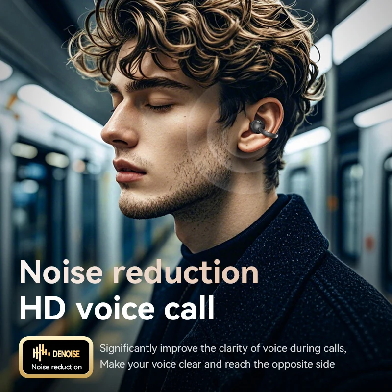 Touch Screen Bluetooth Headphones 144 Languages Real-time Translation Headphones Wireless Open Ear Clips Sports Gaming Earphone