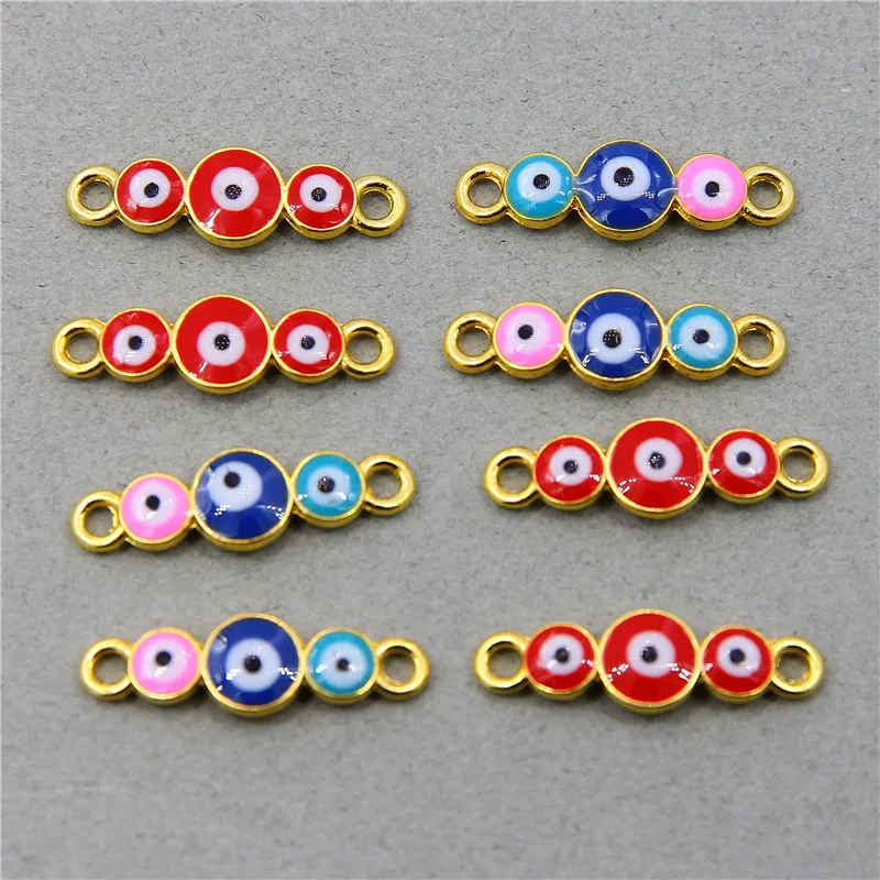 6pcs 26*7*3mm new fashion evil eye eyes elephant with bracelet connector jewelry accessories jewelry DIY production