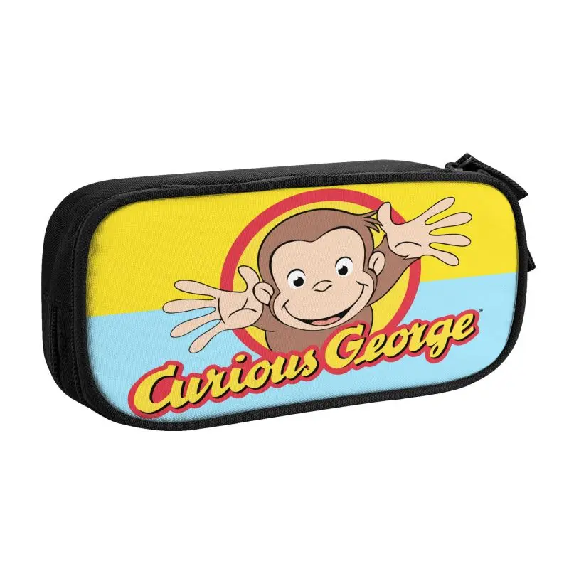 Custom Curious George Monkey Cute Pencil Case Boy Girl Large Capacity Children's Books Pencil Box Students Stationery