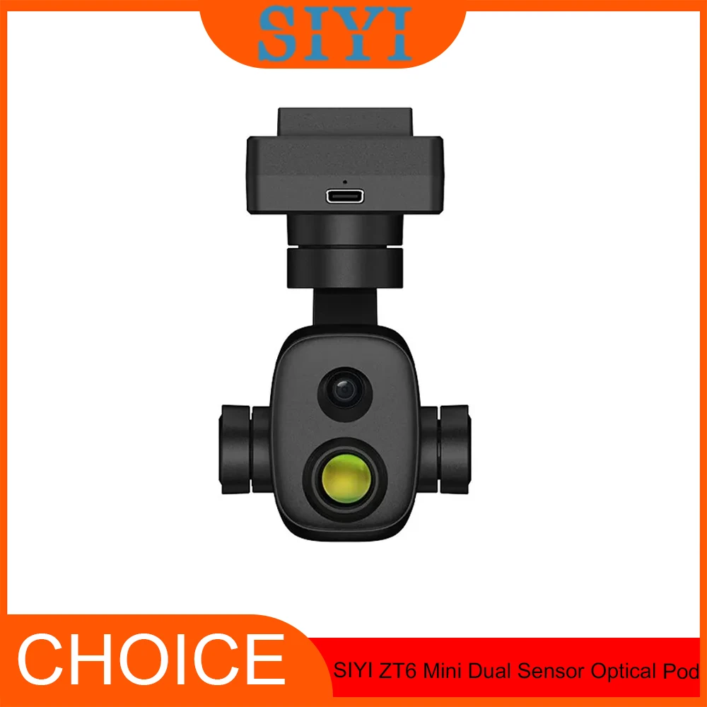 

SIYI ZT6 Мини-двойной сенсорный подвес 4K 8MP-6X-цифровой зум-универсальная камера UltraHD и видимая + термоизображение, 6-осевая стабилизация