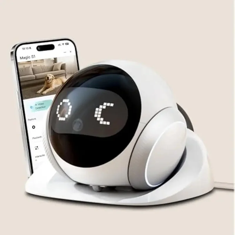 Movable Indoor Pet Robot Camera with Auto‑Recharge Dock, Smart App Control, 2‑Way Audio & IR Night Vision, Mobile Home Surveilla view 6