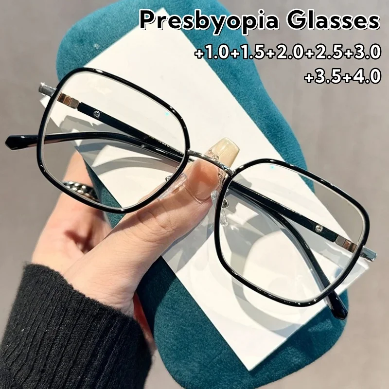 

High-quality Tr90 Fashionable Reading Glasses Large Square Frame Anti-blue Light Eye Protection Eyeglasses +1.0 To +4.0