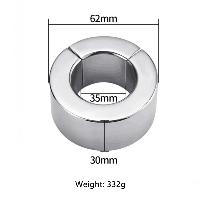 Penile Ring Magnetic Lock Metal Scroll Hanging Ball Stretcher Testicular Negative Yang Ring Stainless Steel Adult Sex Toy