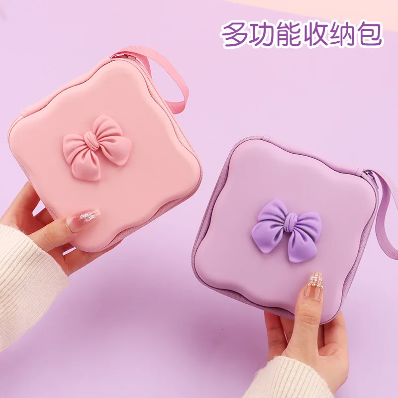 

Earphone Storage Bag Phone Charger Data Cable Storage Bag Multifunctional Organizing Storage Bag Purple Cute Coin Purse