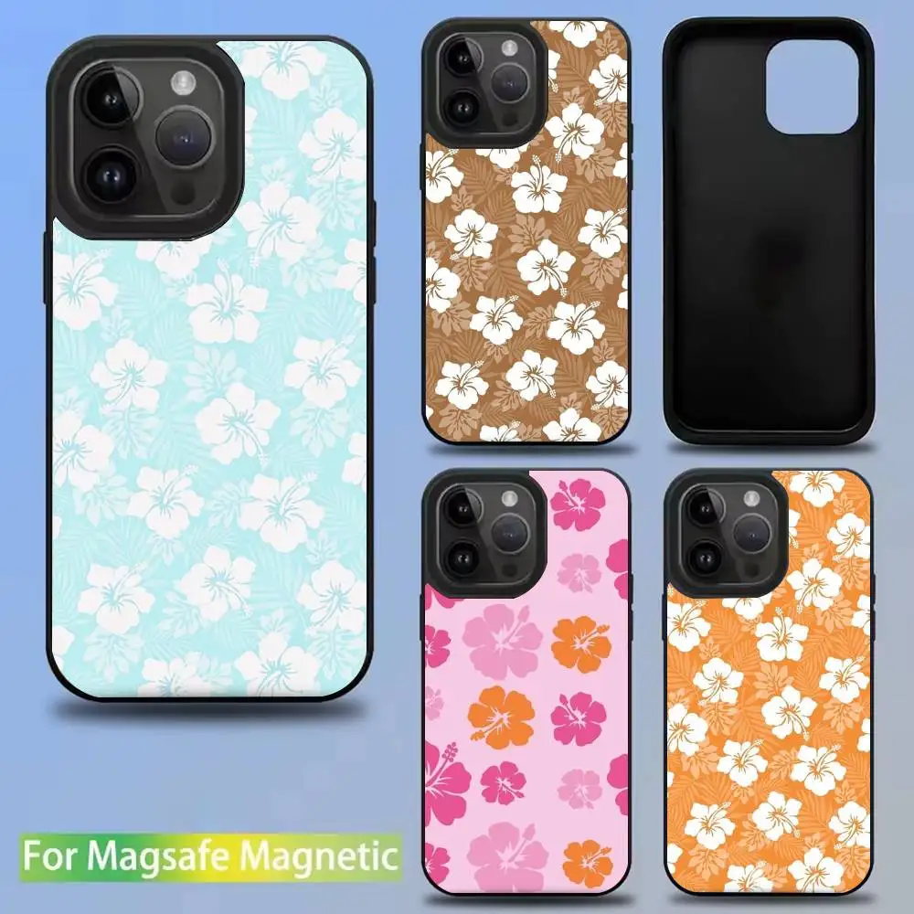 

Hibiscus Retro Hawaiian Phone Case For iPhone 16,15,14,13,12,11,Pro,Max,Plus,Mini,SE New Magsafe Magnetic Wireless Charging