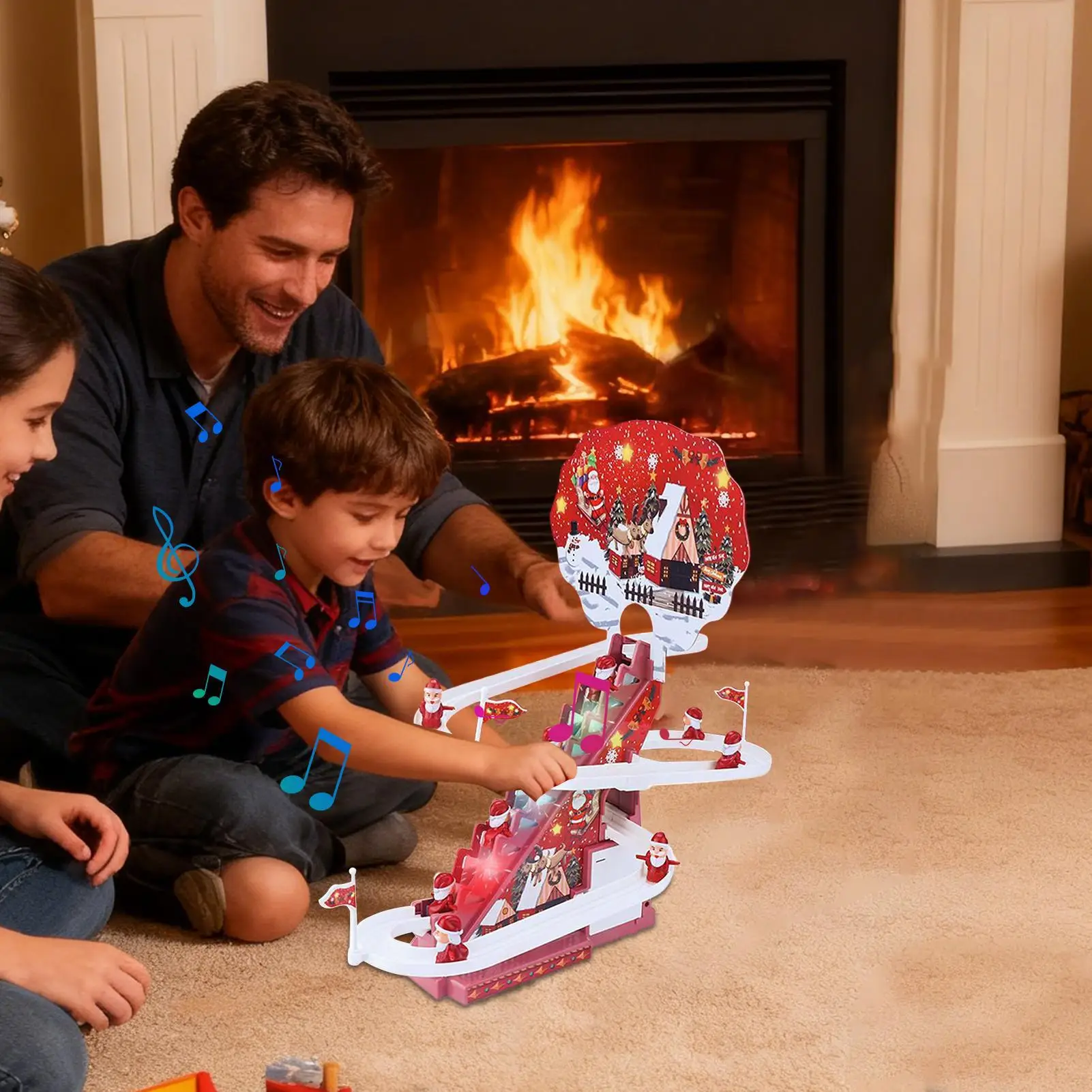 Giocattoli di Natale Telecomando Automatico Babbo Natale Salire le scale Gioco di gara per bambini Ragazzi Bambini Scrivania Camera da letto Soggiorno