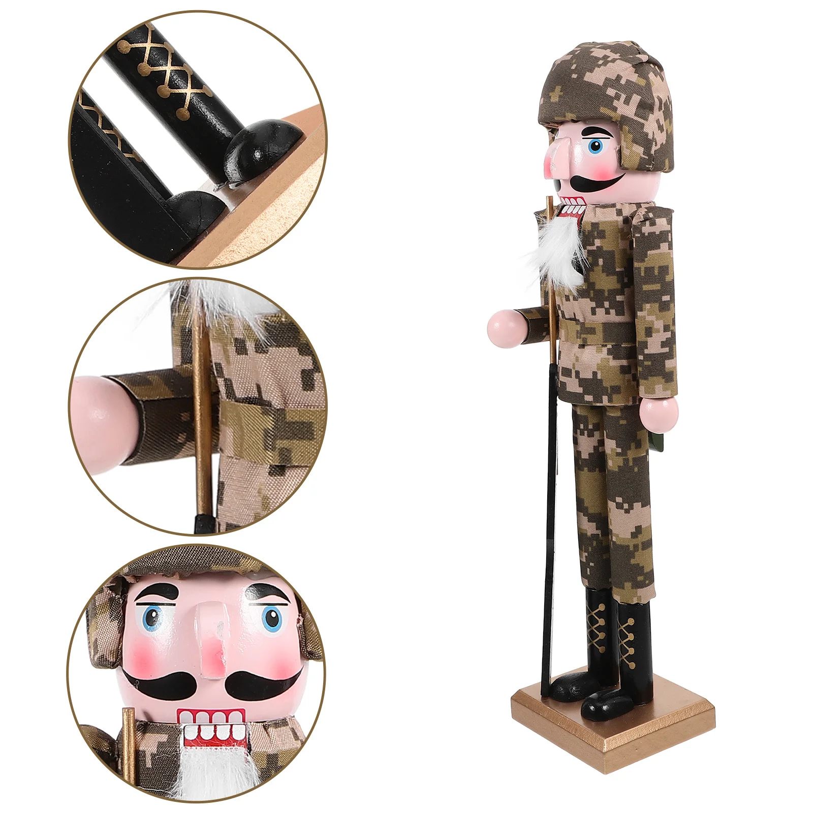 

Wooden Christmas Soldier Decor Nutcracker Figure Traditional Xmas Decoration for Desk Fireplace Living Room Holiday Gift Idea