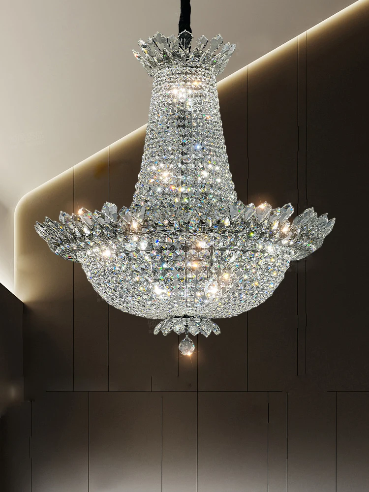 2026 Trendy K9 Crystal Palace Led Chandelier Lighting Hanging Lamps Lustre Suspension Luminaire Lampen For Foyer Dinning Room
