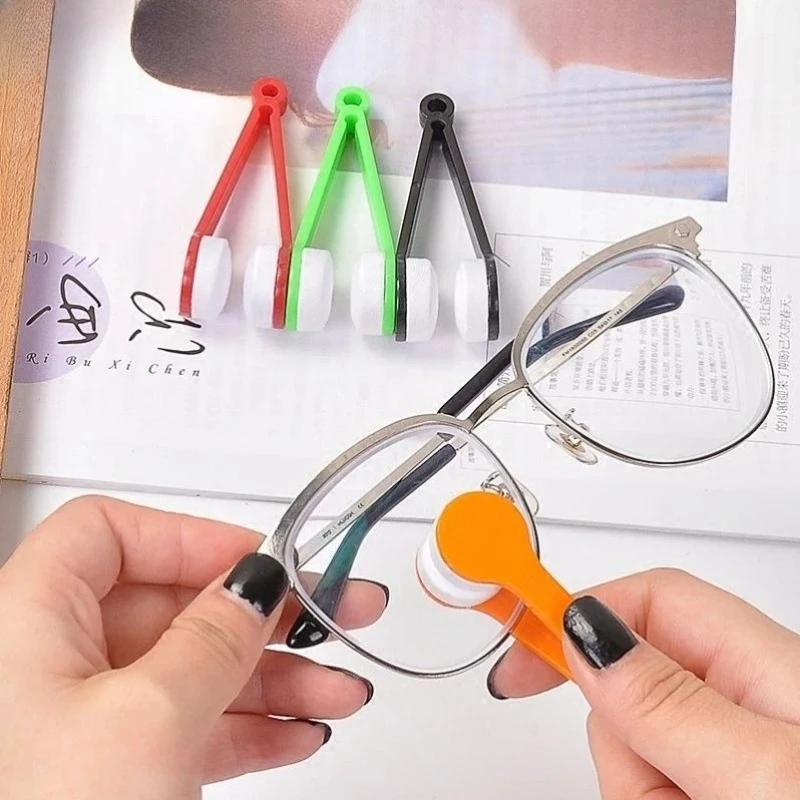 

3PCS Portable Soft Bristle Brush Tool for Sunglasses Reading Glasses Eyewear Fiber Cleaning Cloth Eyeglasses Lens Clothes Clip