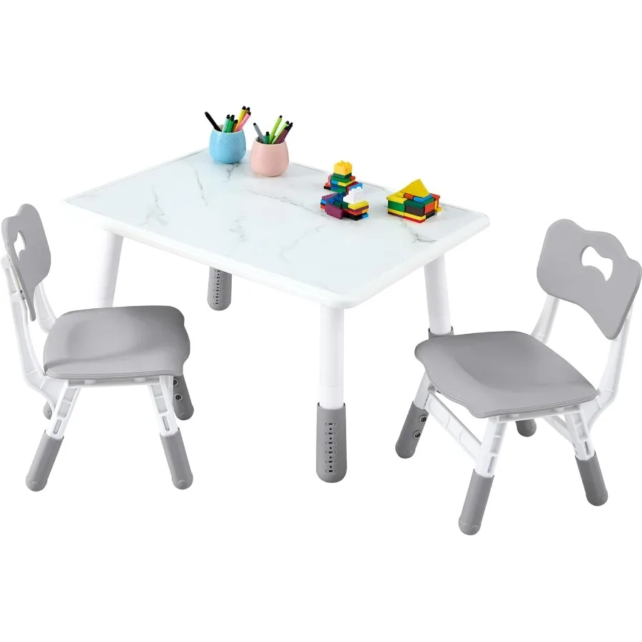 Adjustable Toddler Table And Chair Set Perfect Reading Drawing Eating Creative Activities In Daycare Classroom Ages 3-8 Home Use