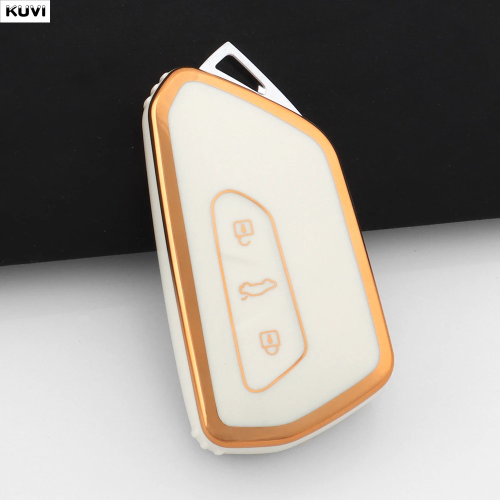 TPU Autoschlüssel-Hülle für VW Volkswagen Golf 8 MK8 ID3 ID4 Cupra Skoda Octavia A8 SEAT Leon MK4 Formentor Tarraco