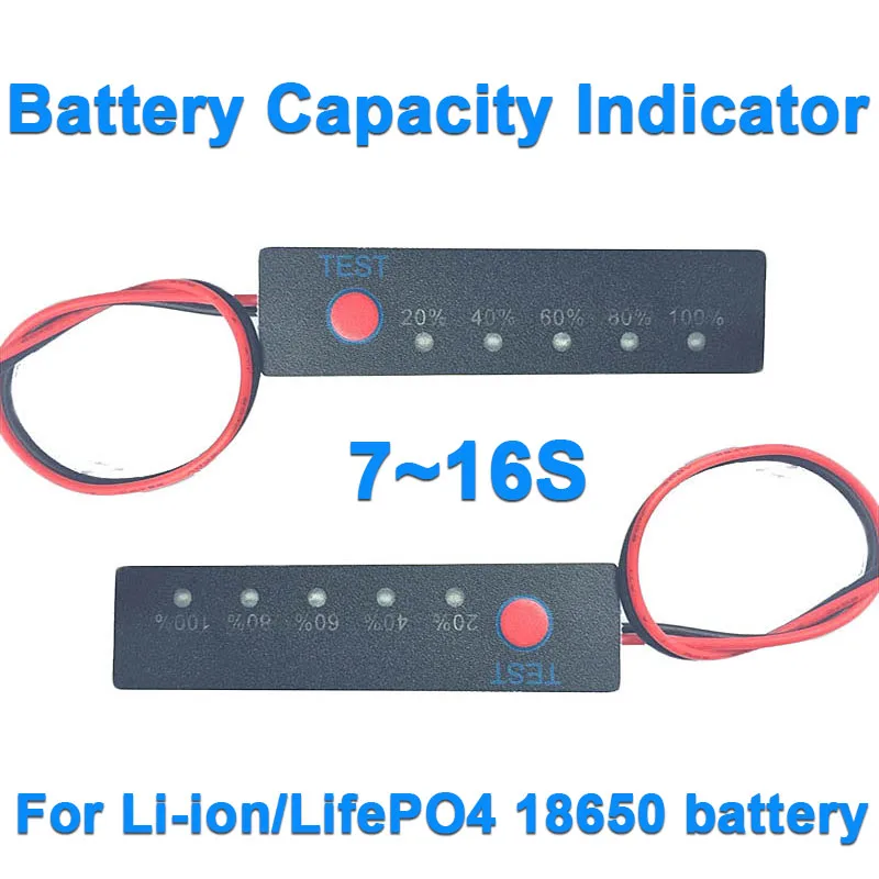 7S 8S 10S 13S LifePO4/Li-ion Battery Packs Battery Capacity Indicator Meter Power Level Tester Module Display Board Panel