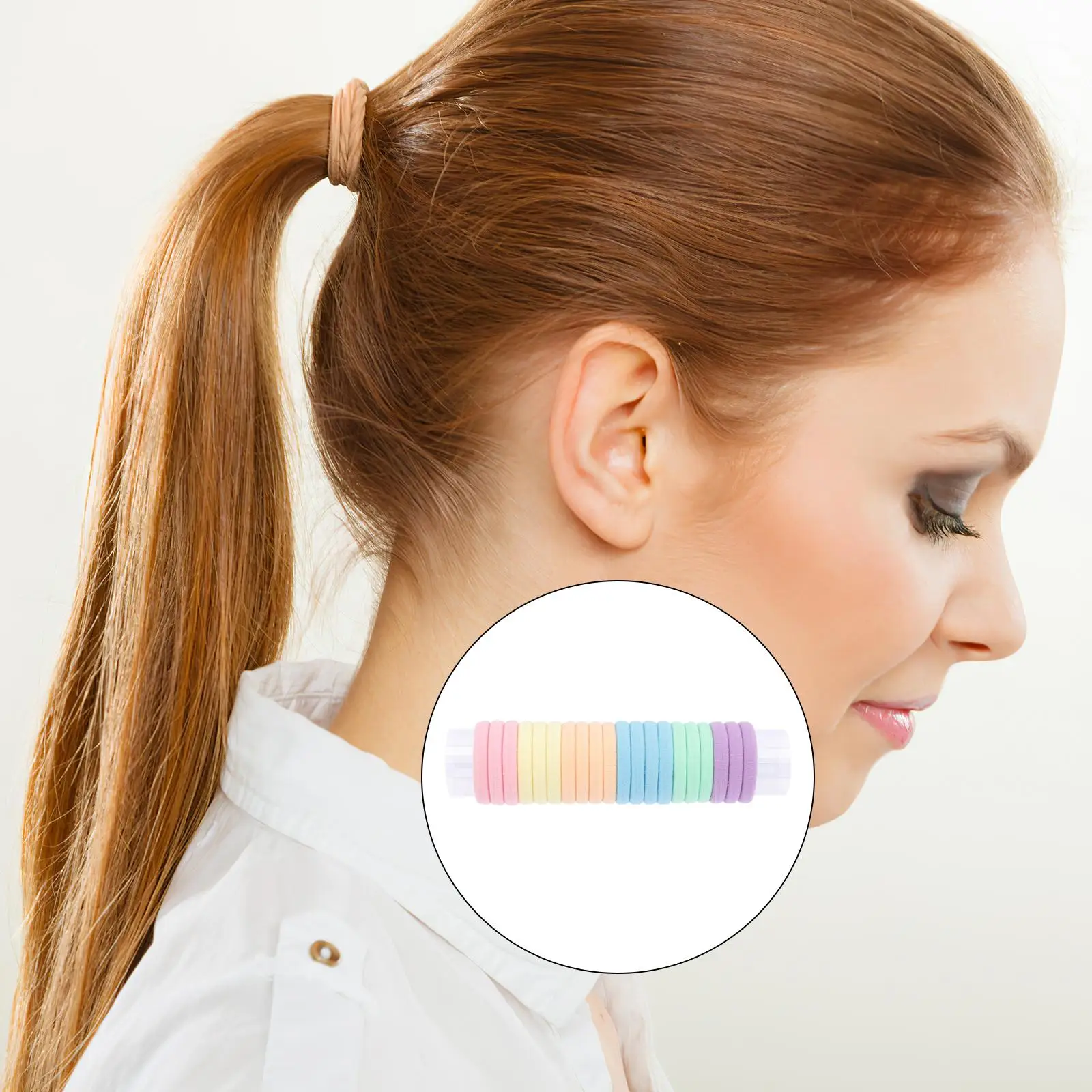

40pcs Elastic Ponytail Holders Soft Rope Stretchable Women Fashion Accessories Hair Hair Ties For Women Gifts