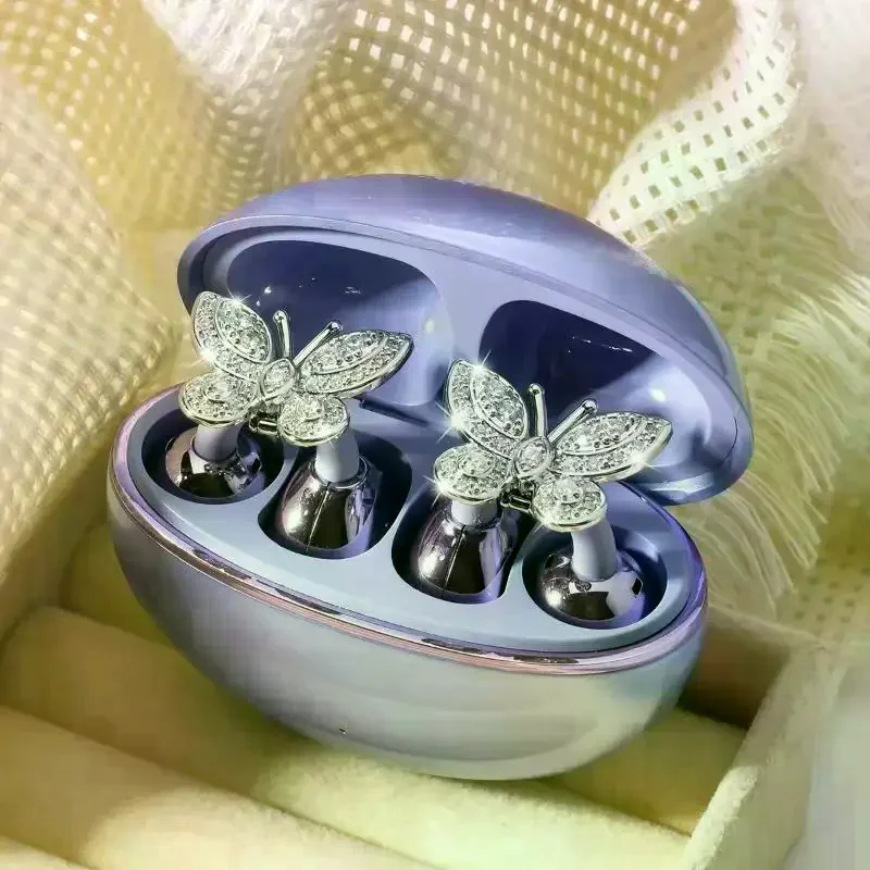 Earphone Rhinestone Buckle Detachable Bluetooth Headset Clip Exquisite DIY Decoration Earphone Accessory Butterfly