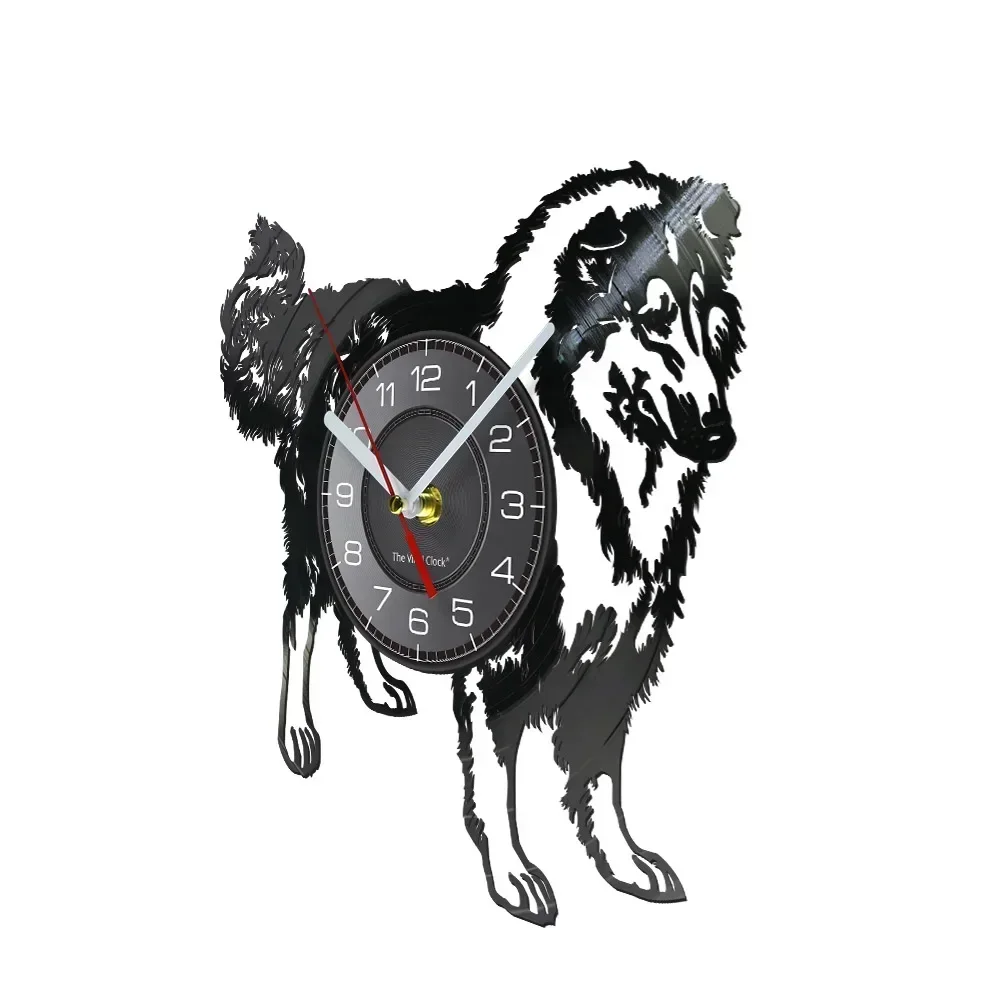 Schnauzer Dog Breed Wall Watch Rough Collie Club Vinyl Record Wall Clock Puppy Animal Hound Pet Store Wall Art Decorative Clock