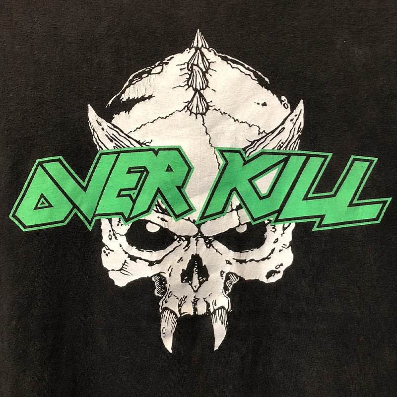 Overkill Classic Beat Metal Band Hiphop Rock T-Shirt Short Sleeve Unisex Cotton Youth Trendy Printed T-Shirt Summer Wear