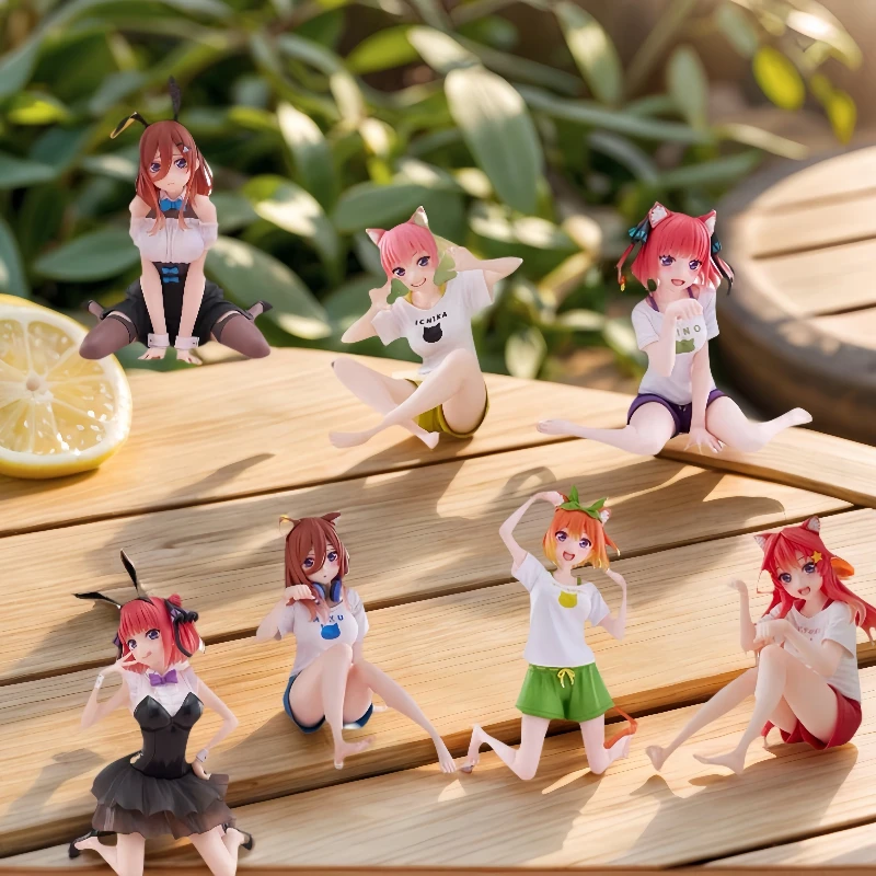 

Anime Cat Nakano Yotsuba Ichika Nino Figurine The Quintessential Quintuplets Figure Nakano Miku Bunny Figures PVC Desktop Toys