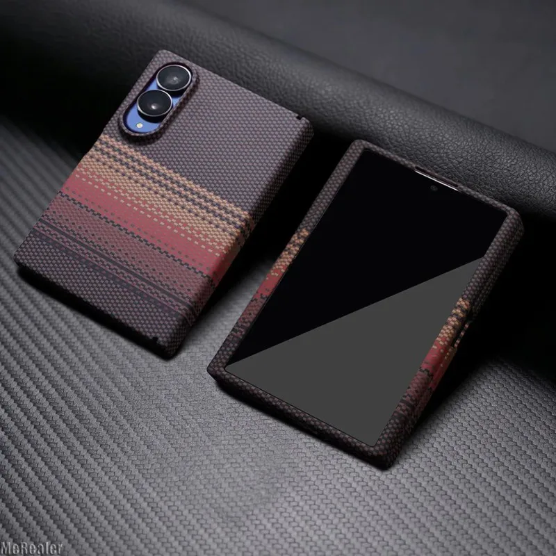 Magnetic Carbon Fiber PC Phone Case Shockproof MagSafe Protective Shell For Samsung Z Fold 8 Built-in Tempered Glass Screen Film